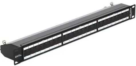Delock 19” Patch Panel / 24 Port / Cat.6A / černá