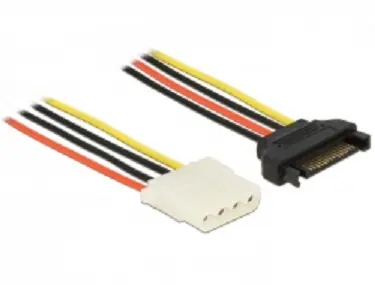 DeLock adaptér SATA 15pin samec -> Molex 4 pin samice / 20cm