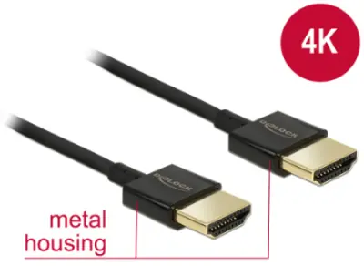 Delock Kabel High Speed HDMI s Ethernetem - HDMI-A samec > HDMI-A samec 3D 4K / 3m / aktivní / Slim Premium