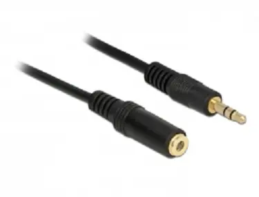 DeLock prodlužovací kabel Audio Stereo Jack 3.5 mm samec - samice / 3pin / 2 m / černý