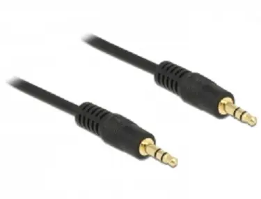 DeLock kabel Stereo Jack 3.5 mm 3 pin samec > samec / 3pin / 0.5m / černý