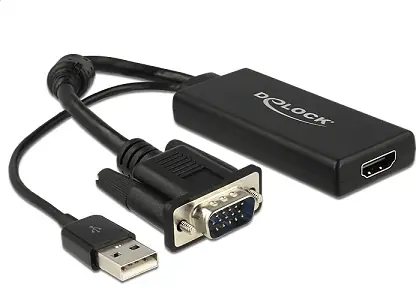 Delock Adaptér VGA > HDMI s audio / černá