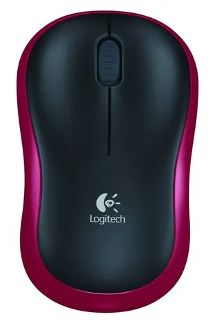 Logitech myš Wireless Mouse M185 / optická / 3 tlačítka / červená-černá