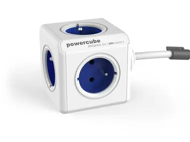 PowerCube Extended modrá / Prodlužovací přívod 230V / 1.5m / 5 zásuvek