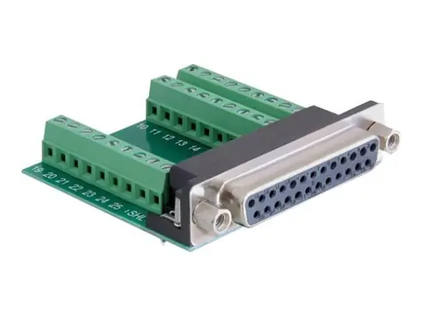 DeLock adaptér Sub-D 25 pin samice > svorkovnice 27 pinů