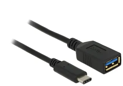 DeLock adaptér SuperSpeed USB (USB 3.1, Gen 1) USB Type-C samec > USB Type A samice / 15 cm / černý