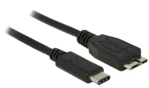 DeLock kabel SuperSpeed USB 10 Gbps (USB 3.1, Gen 2) USB Type-C samec > USB type Micro-B samec 0.5 m černá