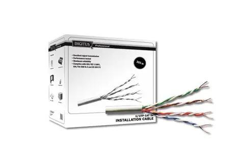 Digitus kabel / UTP / CAT 5e / AWG 24:7 / šedý / box / 305m