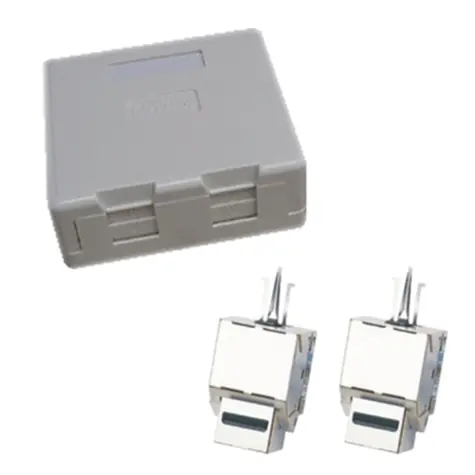 DATACOM Dvojzásuvka STP CAT5E / 2xRJ45 / na omítku protiprach.