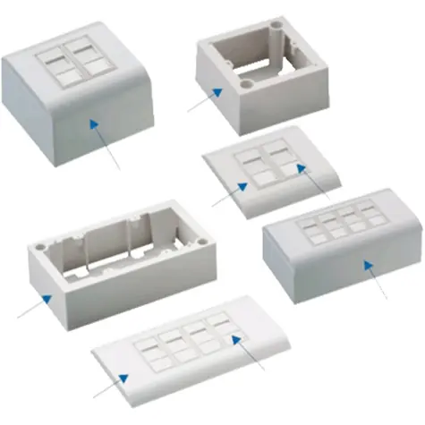 DATACOM Modulová datová zásuvka STP CAT5E / 4xRJ45 / na i pod omítku