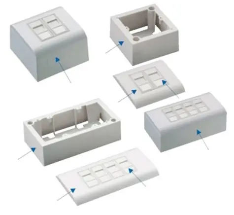 DATACOM Modulová datová zásuvka UTP CAT5E / 4xRJ45 / na i pod omítku