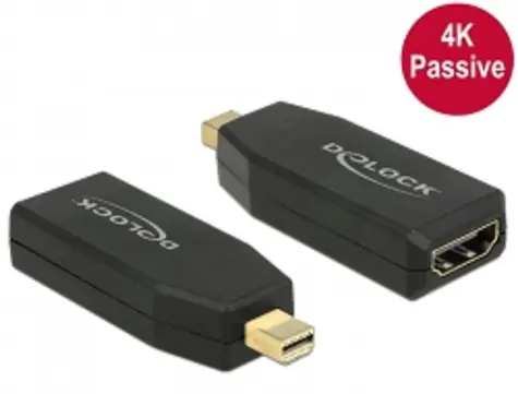 Delock adaptér mini Displayport 1.2 samec > HDMI samice 4K pasivní / černý