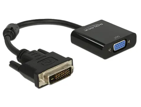 DeLock adaptér DVI-D 24+1 samec > VGA samice / černý