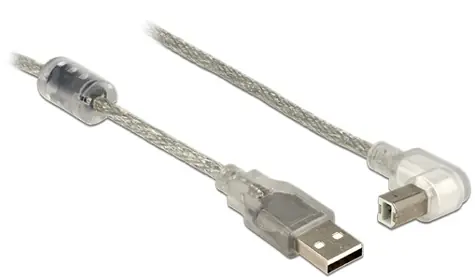 Delock kabel USB 2.0 Typ-A samec > USB 2.0 Typ-B samec pravoúhlý / 3.0 m / transparentní