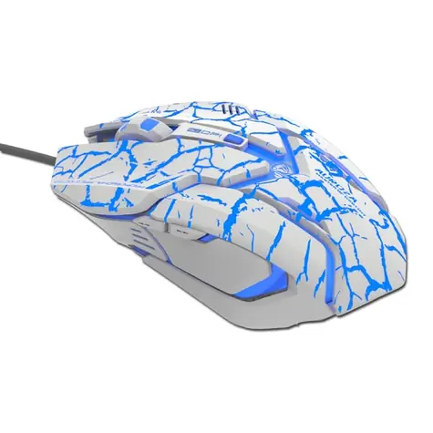 E-BLUE Myš Auroza Gaming (MMEBE39UGT0R) bílá / herní / optická / 4000DPI / 6tl. / 1 kolečko / drátová (USB)