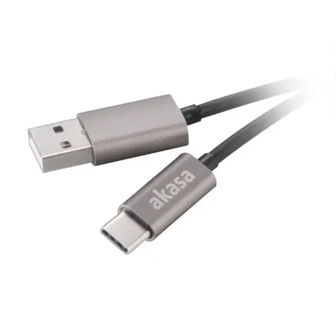 Akasa kabel USB2.0 Type-A na Type-C šedá / 100cm