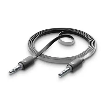 CellularLine MUSIC 2m černá / Audio kabel / plochý / 2x jack 3,5mm