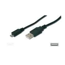 DIGITUS USB 2.0 kabel USB A samec na USB micro B samec, 2x stíněný, 1m