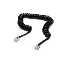 DIGITUS kabel RJ10 pro telefonní sluchátko, kroucený, černý, délka 2 metry