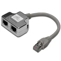 Digitus Adaptér, Patch Cable,  CAT5E RJ45 M, 2 X RJ45 F, 0,19metru