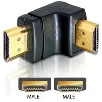 Delock adaptér HDMI A samec/samec, pravoúhlý, dolů