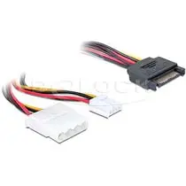 Delock napájecí adaptér SATA samec 15 pin > 4 pin Molex + 3.5 floppy
