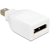Delock adaptér Displayport mini samec > Displayport samice, bílý