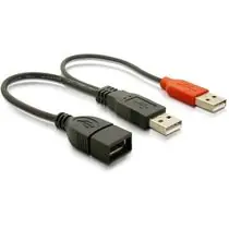 Napájecí kabel USB A samice z 2xUSB A samec. délka 22.5 cm