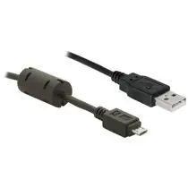 DeLock kabel USB 2.0 A samec > micro-USB B samec, ferit, délka 1m