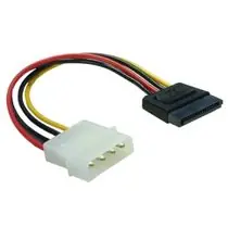 Redukce napájení MOLEX 4-pin na SATA 15-pin přímý, 6 cm