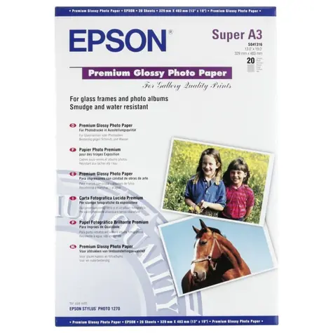 EPSON Paper A3+ Premium Glossy Photo (20 sheets)