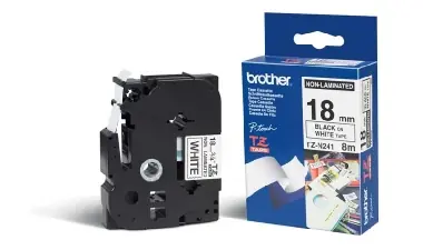 Brother - TZ-N241 bílá/černá (18mm, nelaminovaná)