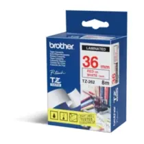 Brother - TZ-262, bílá / červená - (36mm, lamin.)
