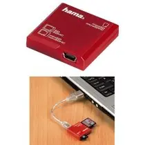 Hama čtečka SDHC, USB, červená