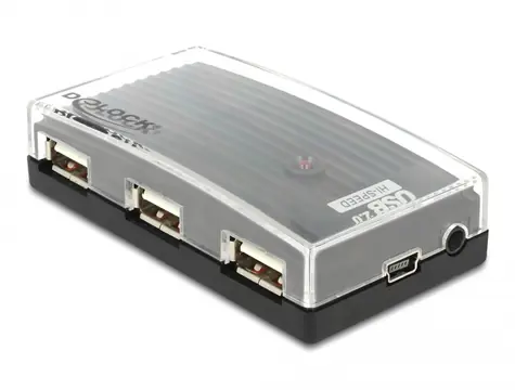 DeLock HUB USB 2.0 4-portový externí vč. napáječe