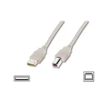 Digitus USB kabel A/samec na B-samec, béžový, 1,8m 