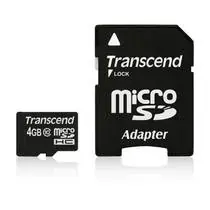 Transcend Micro SDHC 4GB Class 10 + adaptér
