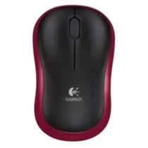Logitech myš Wireless Mouse M185 / optická / 3 tlačítka / červená-černá