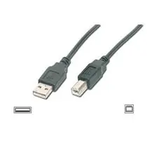 Digitus USB kabel A/samec na B-samec, 2x stíněný, černý, 3m