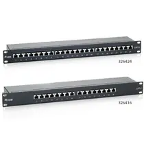 STP Patchpanel, equip, Cat.6, 24-Port - černý