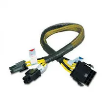 AKASA kabel redukce napájení 8Pin(M) to 8Pin/2x4Pin(F) 30cm