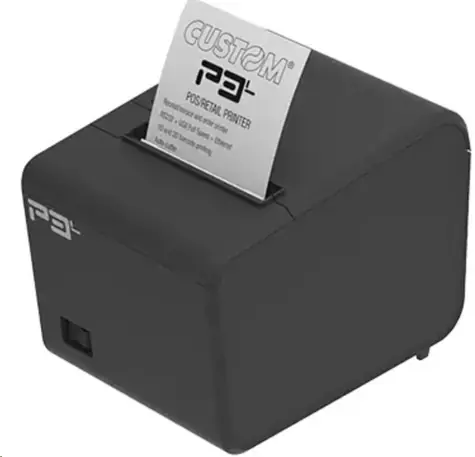 Custom P3L černá / Termotiskárna účtenek / 58 & 80mm / 203dpi / USB / RS-232 / LAN