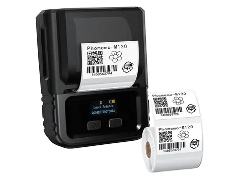 Phomemo Přenosná tiskárna štítků M120 černá / 203 dpi / termotiskárna / Bluetooth / USB-C