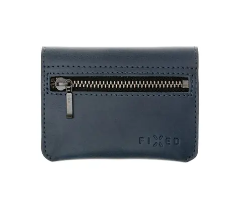 FIXED Tripple Wallet AirTag Kožená peněženka z pravé hovězí kůže modrá