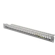 DIGITUS Patch Panel, Blank, 24 Port, Unit Heigth, with blanck panel, grey color 7035 Color grey RAL 7035