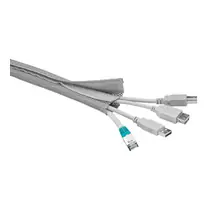 Pás na svazování kabelů, suchý zip, délka 1.80m a šířka 2-4cm, stříbrná barva