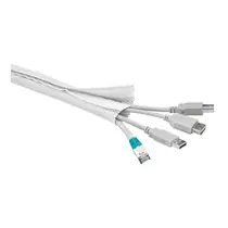 Pás na svazování kabelů, suchý zip, délka 1.80m a šířka 2-4cm, bílá barva