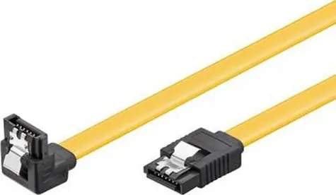 PremiumCord SATA III 90° kabel s kovovou západkou 0.3m