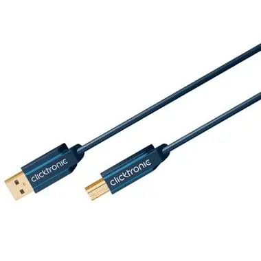 ClickTronic HQ OFC USB2.0 kabel, A-B, zlacené konektory, 1.8m