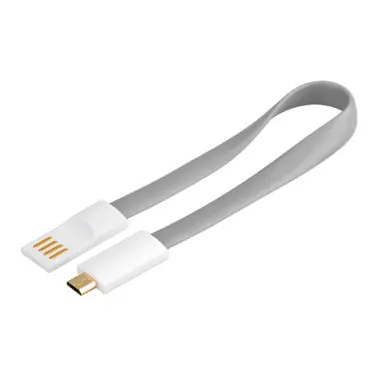 PremiumCord Kabel micro USB, A-B 0,2m magnetický, barva šedá